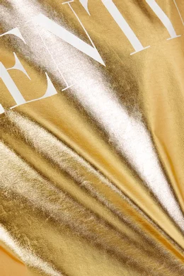 Buy Valentino Garavani Gold Valentino T-shirt in Metallic