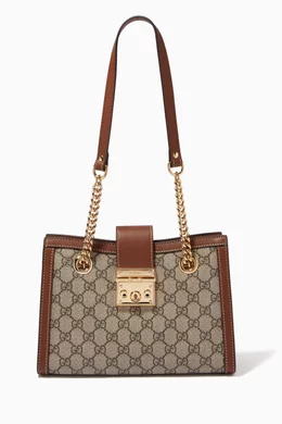 Buy Gucci Neutral Small Padlock Shoulder Bag in GG Supreme Canvas For Women Online Ounass UAE