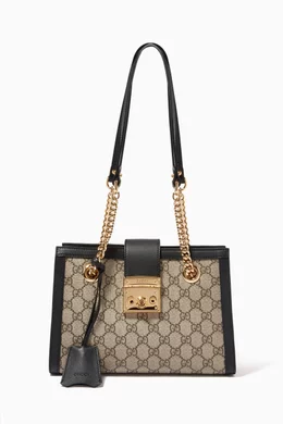 Gucci padlock supreme shoulder bag outlet