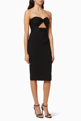 Buy Elle Zeitoune Black Maya Draped Dress in Crepe For Women Online Ounass UAE