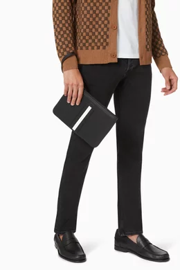 Buy Bally Black Medium Bex Clutch Bag in Leather For Men Online Ounass UAE