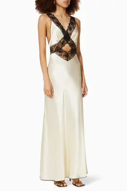Buy SIR The Label Yellow Willa Cut Out Gown in Silk For Women Online |  Ounass UAE