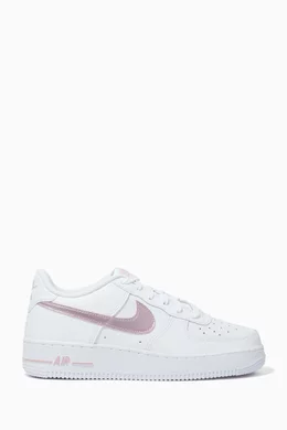 Buy Nike White Air Force 1 Sneakers in Leather For Girls Online Ounass UAE