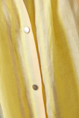 Yellow striped shirt dress top