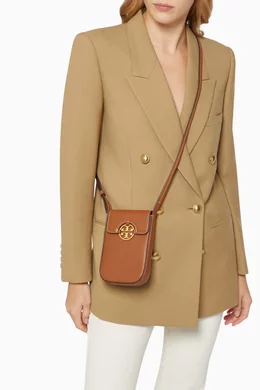 Buy Tory Burch Brown Miller Phone Crossbody Bag in Leather For Women Online Ounass UAE