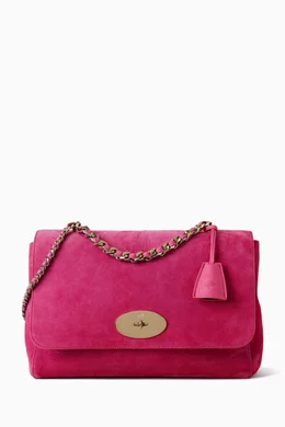 Buy Mulberry Pink Large Lily Top Handle Bag in Suede For Women Online Ounass UAE