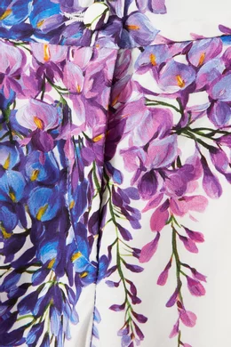 Buy Dolce & Gabbana Purple Wisteria Print Trousers in Poplin For 