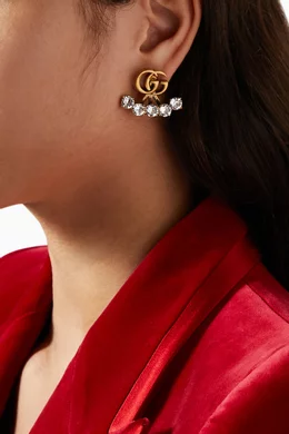 Buy Gucci Gold Double G Crystal Single Earring For Women Online Ounass UAE