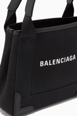 Buy Balenciaga Black Navy Cabas XS Bag in Organic Cotton Canvas For Women Online Ounass UAE