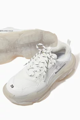 Buy Balenciaga White Triple S Clear Sole Sneakers in Double Foam Mesh For Women Online Ounass UAE