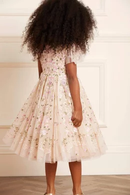 Buy Needle Thread Pink Floret Prom Dress in Tulle For Girls Online Ounass UAE