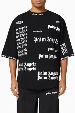 Buy Palm Angels Black Ultra Logo Over T-shirt in Cotton For