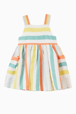 Buy Stella McCartney White Striped Dress and Bloomers in Cotton For Baby Girls Online Ounass UAE
