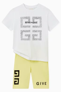 Buy Givenchy Yellow Logo Shorts in Fleece For Boys Online Ounass UAE