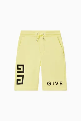 Buy Givenchy Yellow Logo Shorts in Fleece For Boys Online Ounass UAE