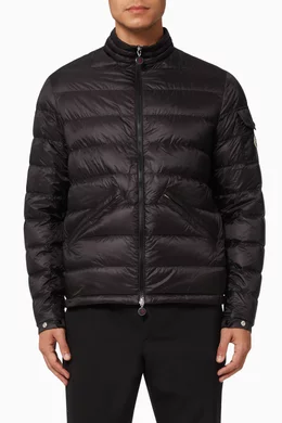Buy Moncler Black Agay Jacket in Matte Longue Saison Nylon For Men Online Ounass UAE