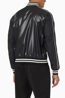 Moncler black bomber jacket deals