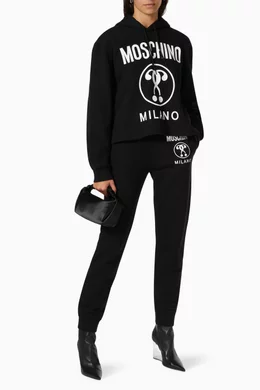 Buy Moschino Black Moschino Milano Hoodie in Cotton For Women Online Ounass UAE