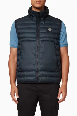Buy Stone Island Blue Compass Logo Gilet in Padded Nylon For Men Online Ounass UAE