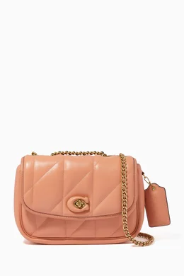 Buy Coach Neutral Madison Shoulder Bag in Quilted Leather For
