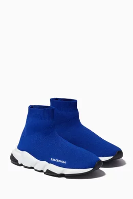 Buy Balenciaga Blue Speed Sock Sneakers in Technical Knit For
