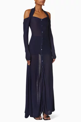 オールインワン・サロペット Jacquemus Blue Long Fitted Shape Dresses Jacquemus La Collectionneuse Long Dress, Dresses - Designer