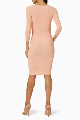 Buy Elisabetta Franchi Pink Pencil Dress in Rib Knit For Women Online Ounass UAE