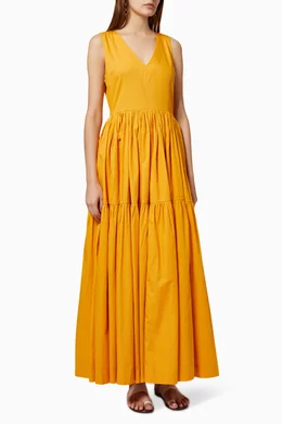 Yellow tiered maxi dress outlet
