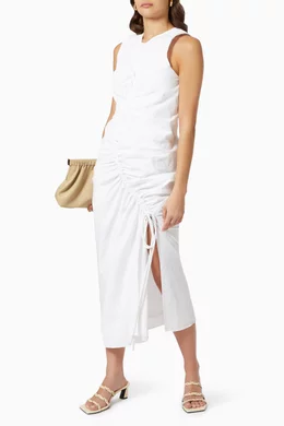 Buy SIR The Label White Ilkin Asymmetrical Dress in Cotton For Women Online  | Ounass UAE
