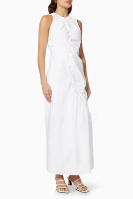 Buy SIR The Label White Ilkin Asymmetrical Dress in Cotton For Women Online  | Ounass UAE