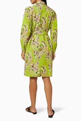 Buy Emilio Pucci Green African Print Shirt Dress For Women Online Ounass UAE