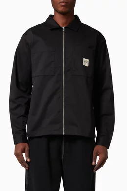 Stussy zip up work shirt cheap