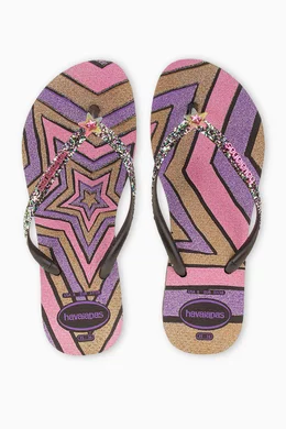 Buy Havaianas Multicolour Glitter Star Flip Flops For Girls Online Ounass UAE