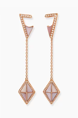 Buy Butani Rose Gold Tetra Tilt Drop Mother of Pearl Earrings in 18kt Rose Gold For Women Online Ounass UAE