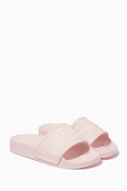 Fendi pink rubber slides cheap