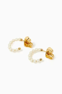 【kate spade】Tiny Twinkles Mini Pearl Mini Hoops☆ ピアス Tiny Twinkles Mini Pearl Mini Hoops | Kate Spade New York