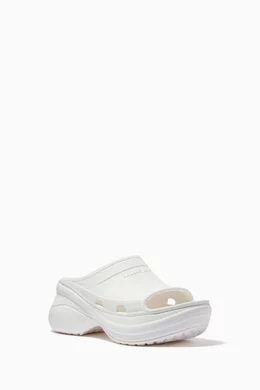 Buy Balenciaga White x Crocs™ Pool Slides in Rubber For Women