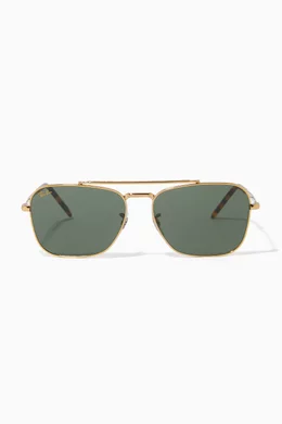 Buy Ray Ban Gold New Caravan Sunglasses in Metal For UNISEX Online Ounass UAE