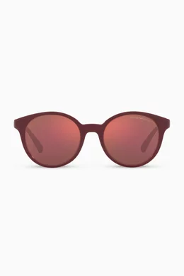 Buy Emporio Armani Red Round Frame Sunglasses in Acetate For Girls Online Ounass UAE