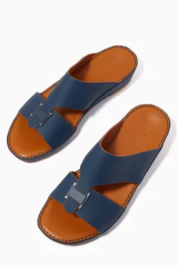 Buy Private Collection Blue Manetta Contrast Sandals in Rubberised Leather For Men Online Ounass UAE