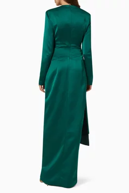 Buy Rasario Green Draped Gown For Women Online | Ounass UAE