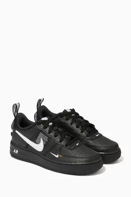 Buy Nike Black Air Force 1 Utility Sneakers in Leather For Boys Online Ounass UAE