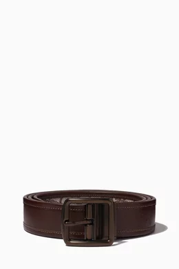 Buy Coach Brown Reversible Harness Buckle Belt in Signature Canvas