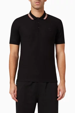 Striped collar polo deals