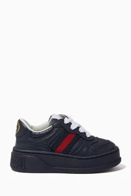 Buy Gucci Blue Chunky Web Sneakers in Leather For Boys Online Ounass UAE