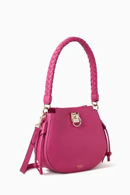 Buy Mulberry Pink Mini Iris Hobo Shoulder Bag in Heavy Grain