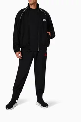 Buy Balenciaga Black 3B Sports Icon Tracksuit Jacket in Fleece For Men Online Ounass UAE