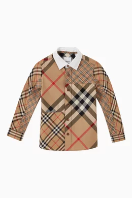 Buy Burberry Neutral Etienne Check Shirt in Cotton For Boys Online Ounass UAE
