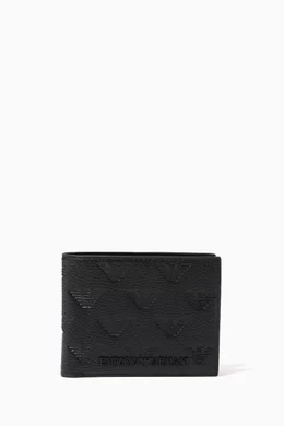 Buy Emporio Armani Black Minorca Eagle Logo Bi fold Wallet in Leather For Men Online Ounass UAE