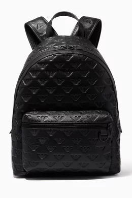 Emporio armani leather backpack outlet